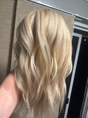Jon Renau Human hair long with bangs Wig Angie Laguna Blonde Light Blonde